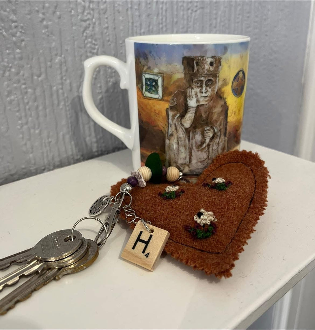 Harris Tweed Heart Key Fob – Handmade Scottish Gift